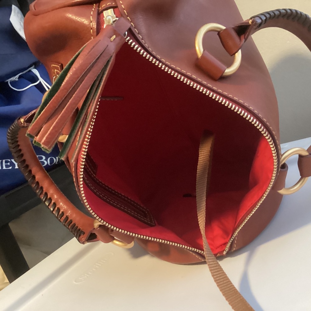 Dooney and Bourke Florentine Barrel Satchel, Ginger - Picture 7 of 8